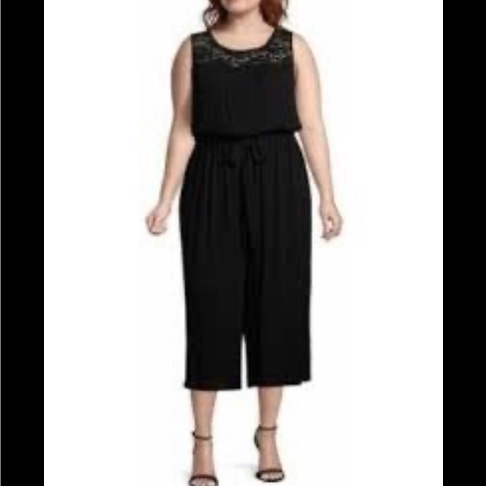 Worthington Black Sleeveless Jumpsuit